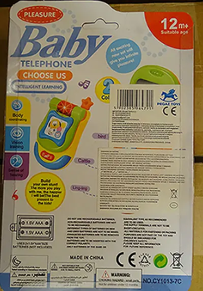 Photo from the official notice: Pegaz Toys Baby telephone toy telephone — damage to hearing risk
