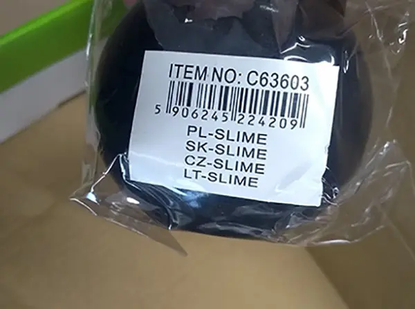 Photo de l’avis officiel: Ancient Bomb Slime Slime de jouet — risque: Risque chimique
