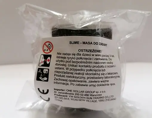 Photo de l’avis officiel: Ancient Bomb Slime Slime de jouet — risque: Risque chimique