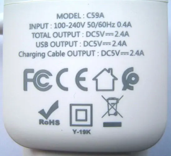 Photo de l’avis officiel: hoco. CHARGER 2USB Chargeur USB — risque: Choc électrique