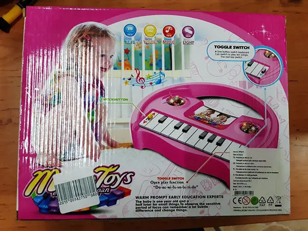 Foto dell’avviso ufficiale: JIN BO Piánko na baterie JIN BO Pianoforte giocattolo a batteria — rischio: Ambiente