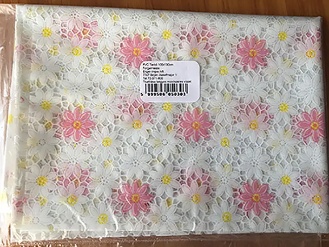 Photo de l’avis officiel: PVC terítő Nappe de table — risque: Risque chimique