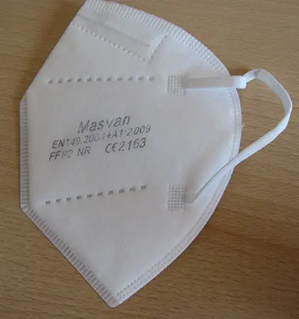 Foto aus der offiziellen Meldung: Masvan FFP2 non-medical protective mask Partikelfiltermaske — Risiko: Gesundheitsrisiken/Sonstige
