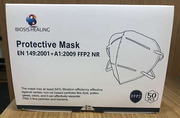Photo from the official notice: Biosis Healing Biosis Healing Protective Mask particle filter mask — health risk
