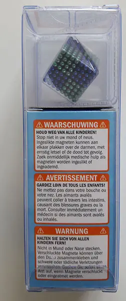 Foto uit de officiële melding: Speks 512 krachtige zeldzame aarde magneten Magnetische speelgoedset — risico: Verstikking door inslikken & Verwonding (A12/01433/21)