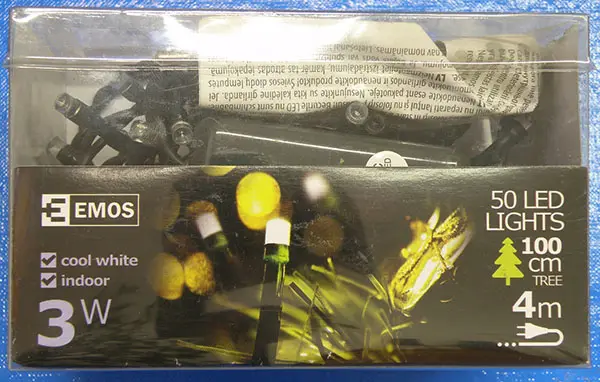 Foto dell’avviso ufficiale: EMOS 50 LED LIGHTS / Christmas LED Lights Catena di illuminazione — rischio: Scossa elettrica