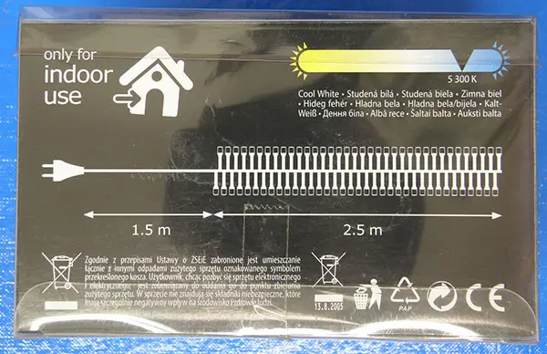 Foto dell’avviso ufficiale: EMOS 50 LED LIGHTS / Christmas LED Lights Catena di illuminazione — rischio: Scossa elettrica
