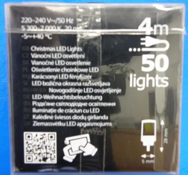 Foto dell’avviso ufficiale: EMOS 50 LED LIGHTS / Christmas LED Lights Catena di illuminazione — rischio: Scossa elettrica