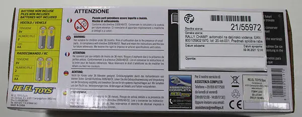 Photo from the official notice: RALLY CHAMP RALLY RC CHAMP remote control car — environment risk