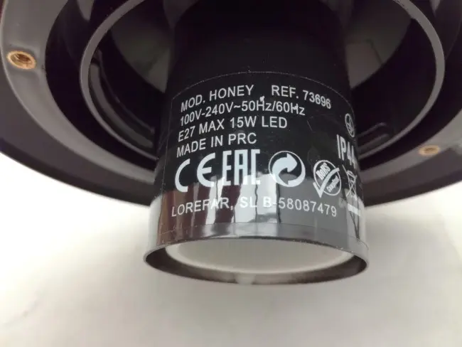 Photo from the official notice: Faro Barcelona Pendant luminaire with LED lamp Riippuvalaisin, LE — electric shock risk
