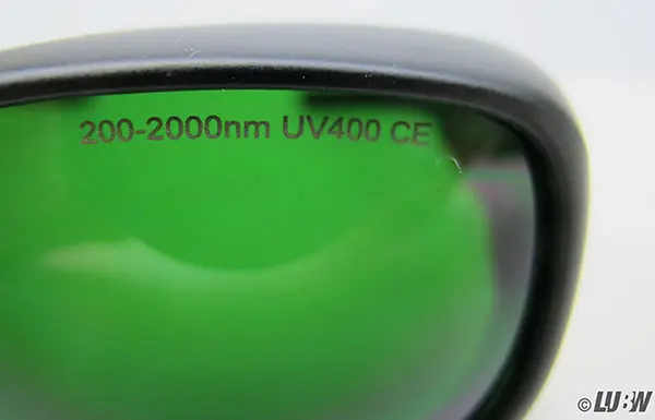 Foto aus der offiziellen Meldung: Laserschutzbrille — Risiko: Sehschaden (A12/01559/21)