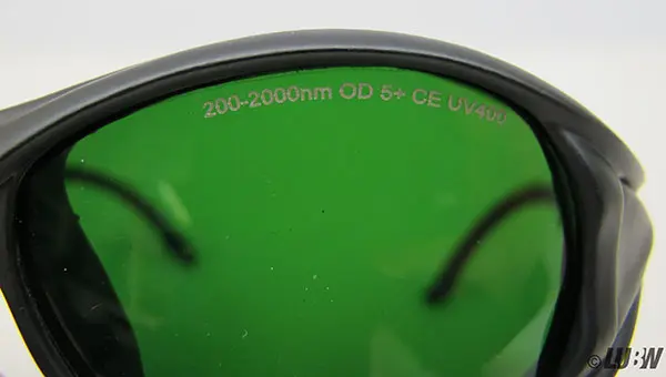 Foto aus der offiziellen Meldung: Laserschutzbrille — Risiko: Sehschaden (A12/01560/21)