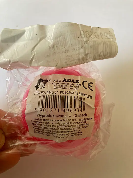 Photo from the official notice: Adar Ball with light Mermaid bouncing ball — environment risk