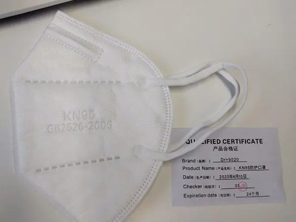 Foto do aviso oficial: Dr+9020 KN 95 Mask Dr+9020 KN95 Máscara de filtro de partículas — risco: Risco para a saúde / outro