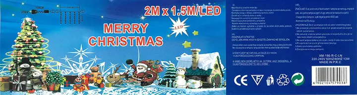 Foto do aviso oficial: 2M x 1.5M/LED MERRY  CHRISTMAS Corrente de iluminação — risco: Queimaduras & Choque elétrico