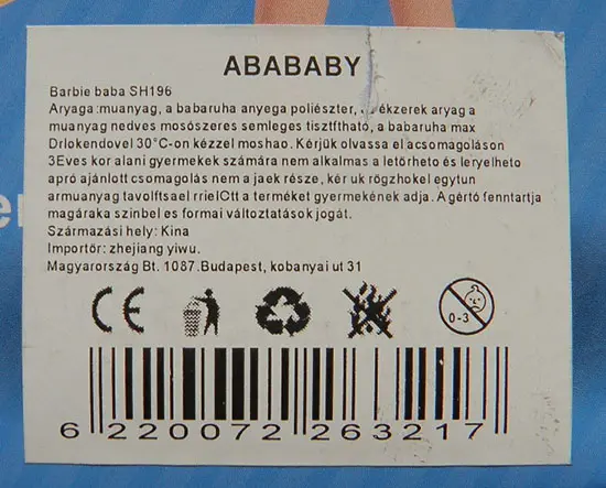 Foto do aviso oficial: Abababy Fashion Pregnant Woman / Barbie baba Boneca de plástico — risco: Químico