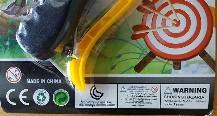 Foto do aviso oficial: Shooting Interesting Game Arco de brinquedo com flechas — risco: Engasgamento