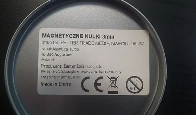 Foto do aviso oficial: Magnetyczne kulki 3mm Bolas magnéticas — risco: Ferimentos