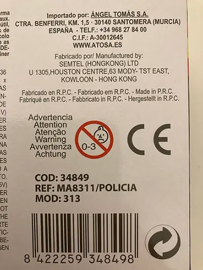 Photo de l’avis officiel: Atosa Cuerpo nacional de Policia Voiture électrique télécommandée — risque: Environnement