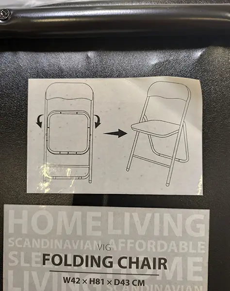 Photo de l’avis officiel: VIG Folding chair VIG W42xH81xD43 cm Chaise pliante — risque: Blessures