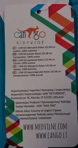 Foto aus der offiziellen Meldung: CAN GO CAN GO Robot 232 Kinderpullover — Risiko: Strangulierung