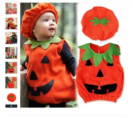 Foto aus der offiziellen Meldung: Halloween citrouille bébé enfants garçons filles barboteuse Kostüm — Risiko: Ersticken