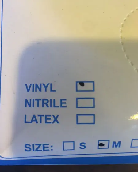 Photo de l’avis officiel: Luvas descartáveis Gants en vinyle jetables — risque: Risque sanitaire/autre