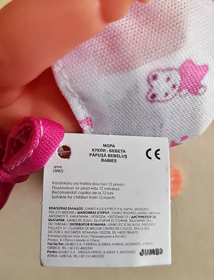 Foto do aviso oficial: Babies Boneca de plástico — risco: Engasgamento