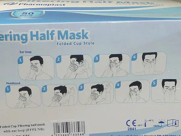 Foto aus der offiziellen Meldung: Pharmaplast Filtering Half Mask Folded Cup Style Partikelfiltermaske — Risiko: Gesundheitsrisiken/Sonstige