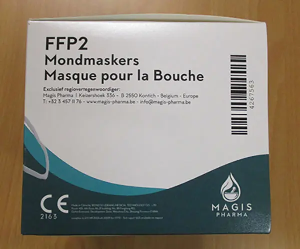 Photo from the official notice: Magis Pharma FFP2 Mondmaskers Masques pour la Bouche particle filter mask — health risk