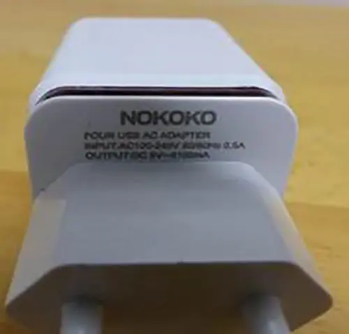 Photo de l’avis officiel: NOKOKO FOUR USB AC Adapter Chargeur USB — risque: Choc électrique