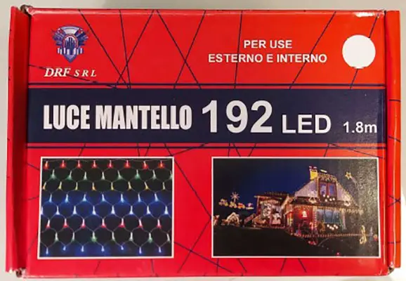Foto aus der offiziellen Meldung: DFR S.R.L. Luci di Natale 100 led/Luce mantello 192 led/Luci di natale 280 led Beleuchtungskette — Risiko: Elektrischer Schlag & Feuer