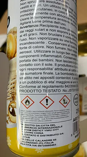 Foto dell’avviso ufficiale: C.STAR Spray oro ad uso decorativo in areosol Spray decorativo — rischio: Ustioni