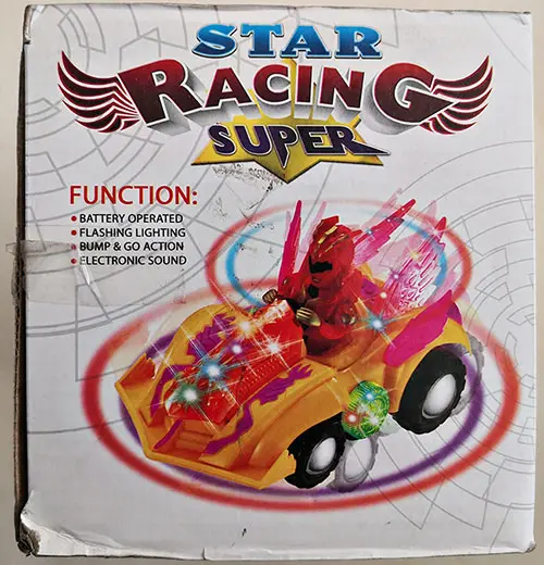Photo from the official notice: Hua Xian Toys Star Racing Super toy car — choking risk