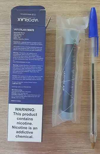 Foto del aviso oficial: Vaporlax Mate Vaporlax Mate 2% Nicotine 2ml Cigarrillo electrónico desechable — riesgo: Riesgos químicos