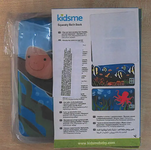 Photo de l’avis officiel: kidsme Squeaky Bath Book Jouet de bain — risque: Risque chimique