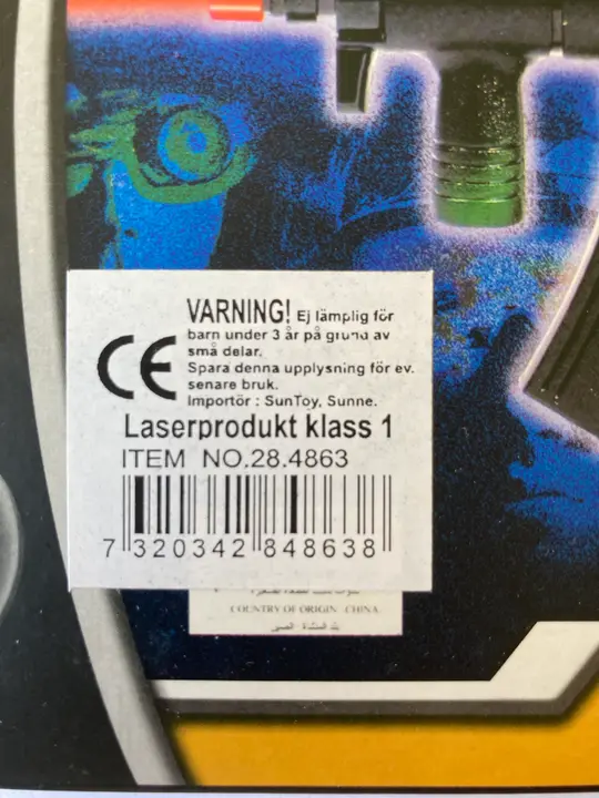 Foto uit de officiële melding: Force Gun Elektrisch speelgoedpistool — risico: Milieu