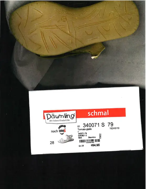 Photo from the official notice: Däumling Riemchensandalen schmal Gr. 28 children’s strapped sandals — chemical risk
