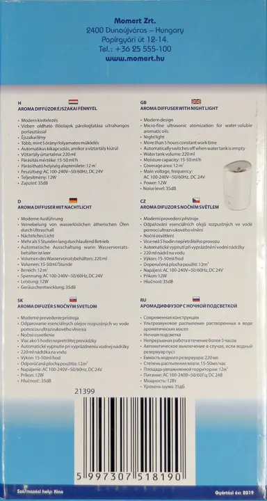 Foto dell’avviso ufficiale: momert AROMA DIFFÚZOR Diffusore di aromi — rischio: Rischio microbiologico