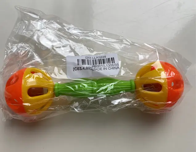 Foto do aviso oficial: Chocalho de brinquedo — risco: Engasgamento (A12/01824/21)