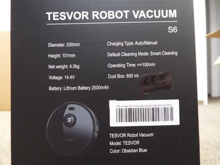Photo de l’avis officiel: TESVOR S6 Robotic Vacuum Aspirateur robot — risque: Choc électrique