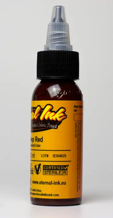 Foto dell’avviso ufficiale: Eternal Ink Deep Red Inchiostro del tatuaggio — rischio: Rischio chimico (A12/01885/21)