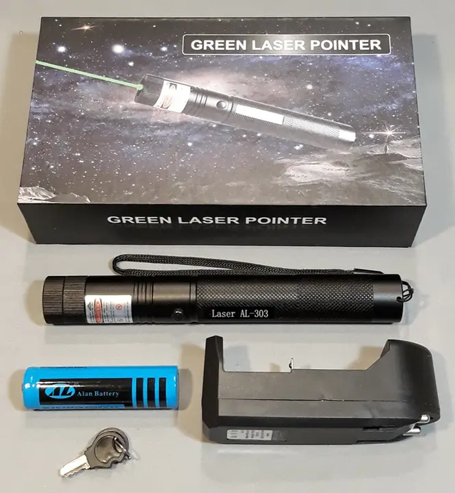 Foto aus der offiziellen Meldung: Laserpointer — Risiko: Sehschaden & Elektrischer Schlag