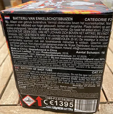 Foto do aviso oficial: KLASEK PYROTECHNICS DUMBUM Lumes de artifício — risco: Queimaduras & Lesões auditivas