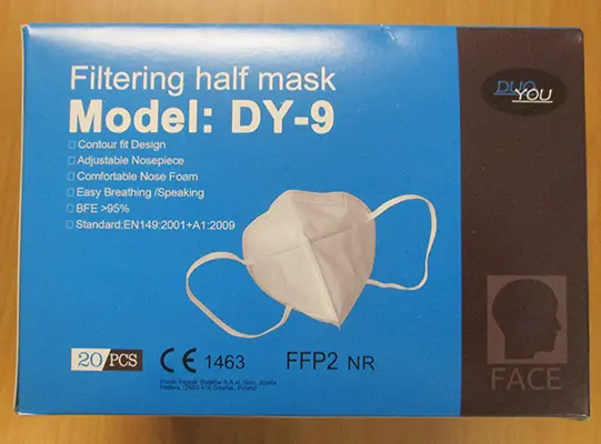 Photo de l’avis officiel: DuoYou Filtering half mask Masque filtre à particules — risque: Risque sanitaire/autre