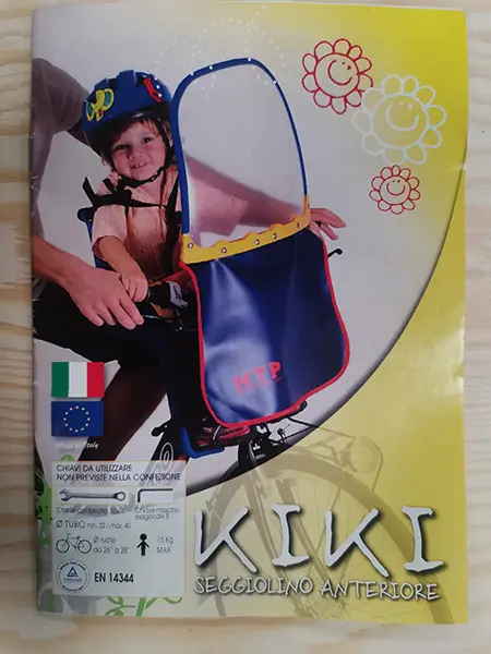 Photo de l’avis officiel: HTP Design Seggiolino Anteriore Siège de vélo pour enfant — risque: Étouffement & Coupures