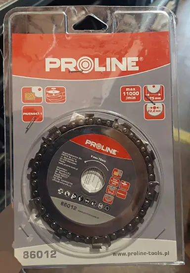 Foto dell’avviso ufficiale: Proline Circular chain saw for angle grinder 125 mm Lama circolare della sega — rischio: Lesioni