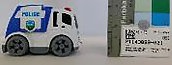 Photo from the official notice: Kik Spielzeugauto POLICE toy car — choking risk