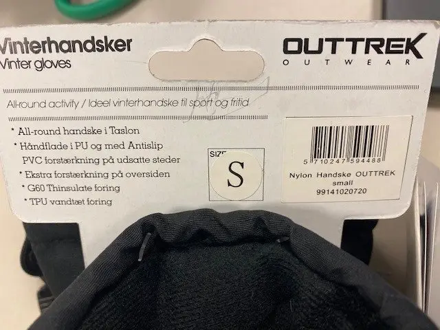 Photo de l’avis officiel: Outtrek outwear Gants d’hiver — risque: Risque chimique