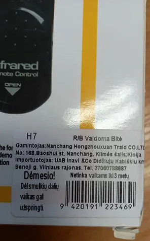 Foto dell’avviso ufficiale: HONEYBEE Api radiocomandate (a distanza) — rischio: Ambiente